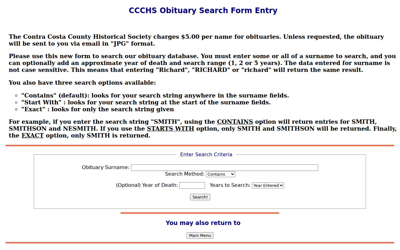 Pleasant Hill city directory obituary search