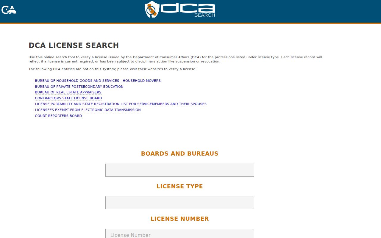 Pleasant Hill residents directory professional license search