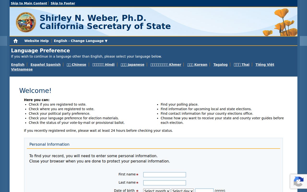 Pleasant Hill residents directory California voter status lookup