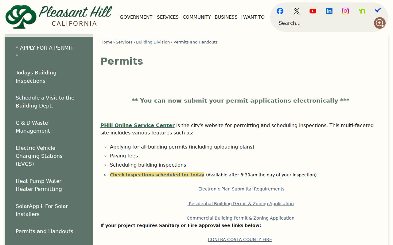 Pleasant Hill neighbors building permit records