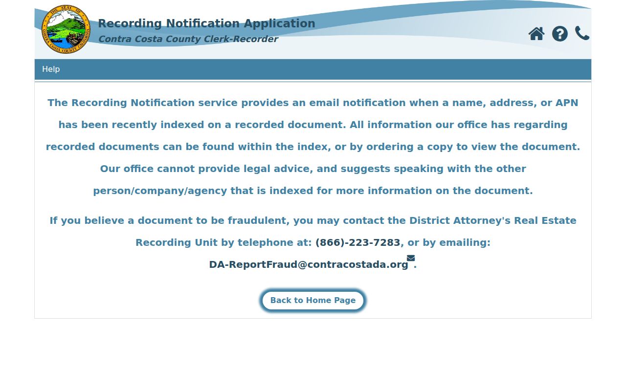 Pleasant Hill street directory recording notification search